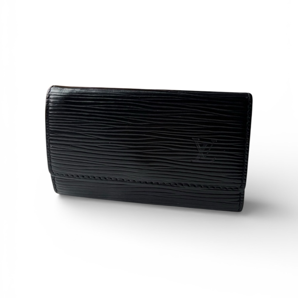 Authentic Louis Vuitton Black Epi Key Holder Wallet